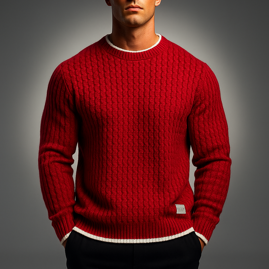 Rhettford | Knit Pullover Met Kabelstructuur voor Mannen