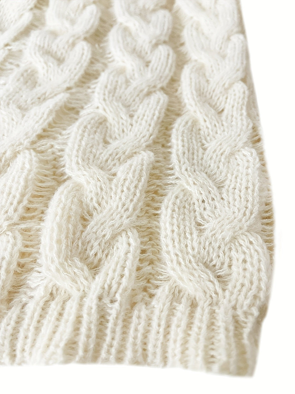 Florence | Cable-Knit Sweater – Relaxed V-Neck Style