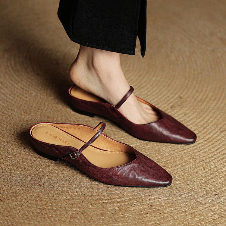 Isabelle | Bequem und elegant Pantoletten mit spitzer Zehe und Riemchen