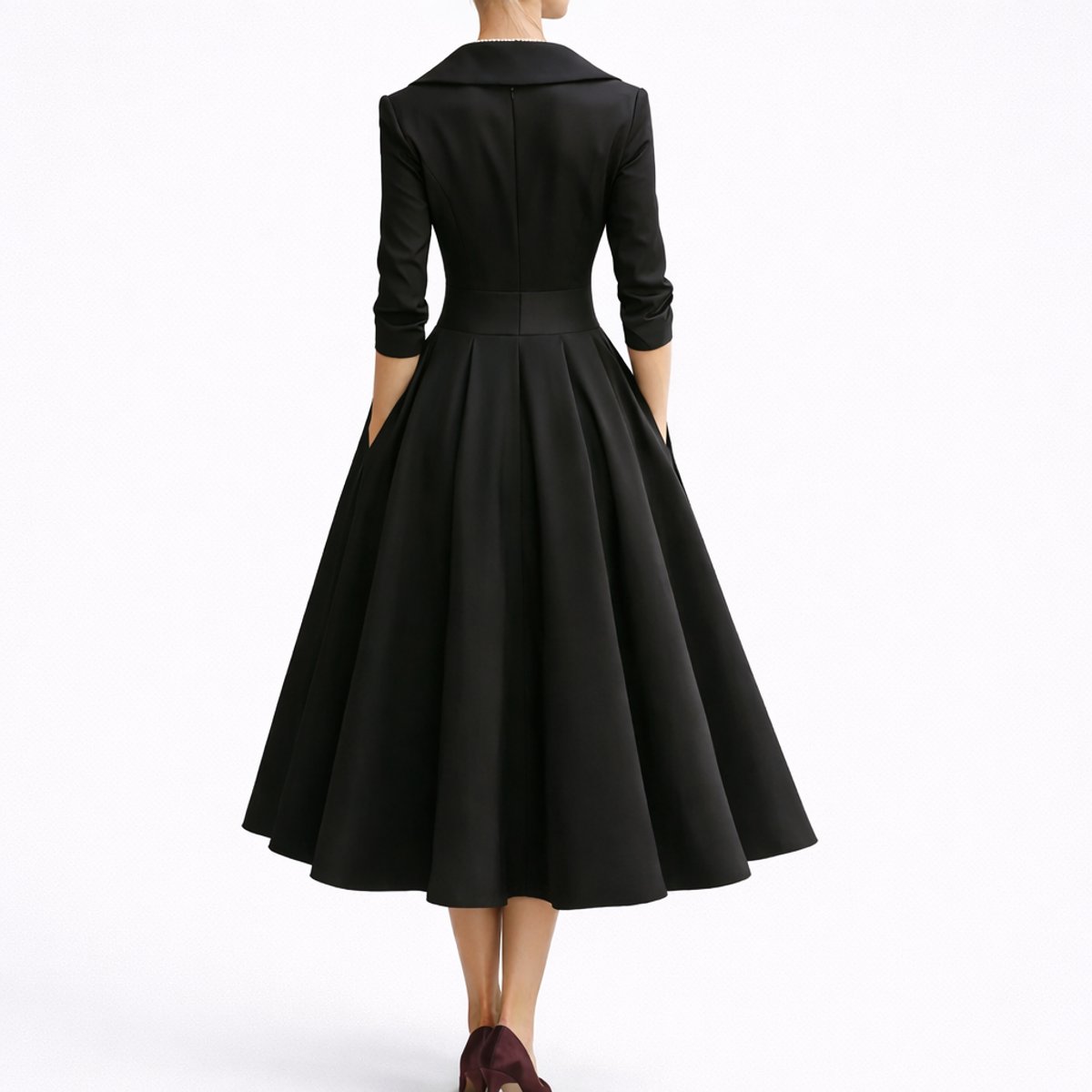 Jessika | Elegantes und bequemes Herbsthochzeits-Midikleid