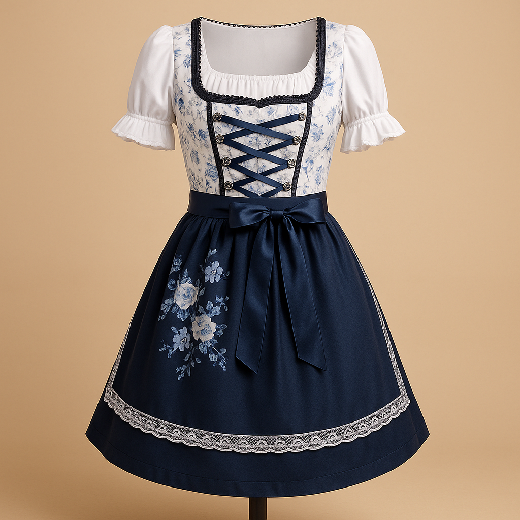 Elena | Traditionelles Oktoberfest  Dirndl Kleid mit Spitzendetails
