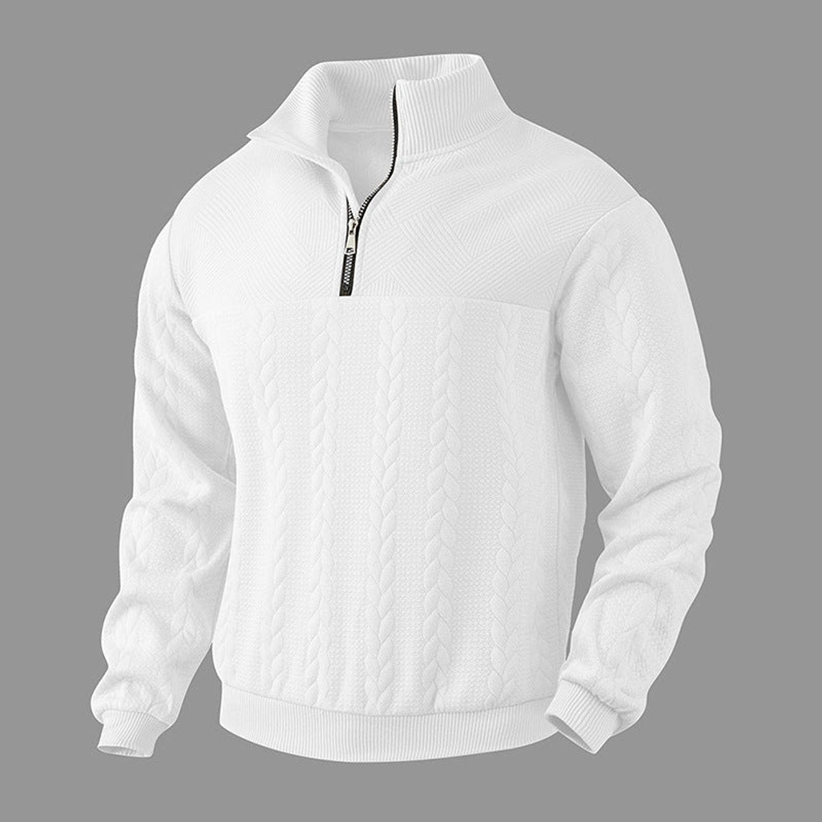 Lukas | Klassisches Und Bequemer Herren Strickpullover mit Quarter-Zip