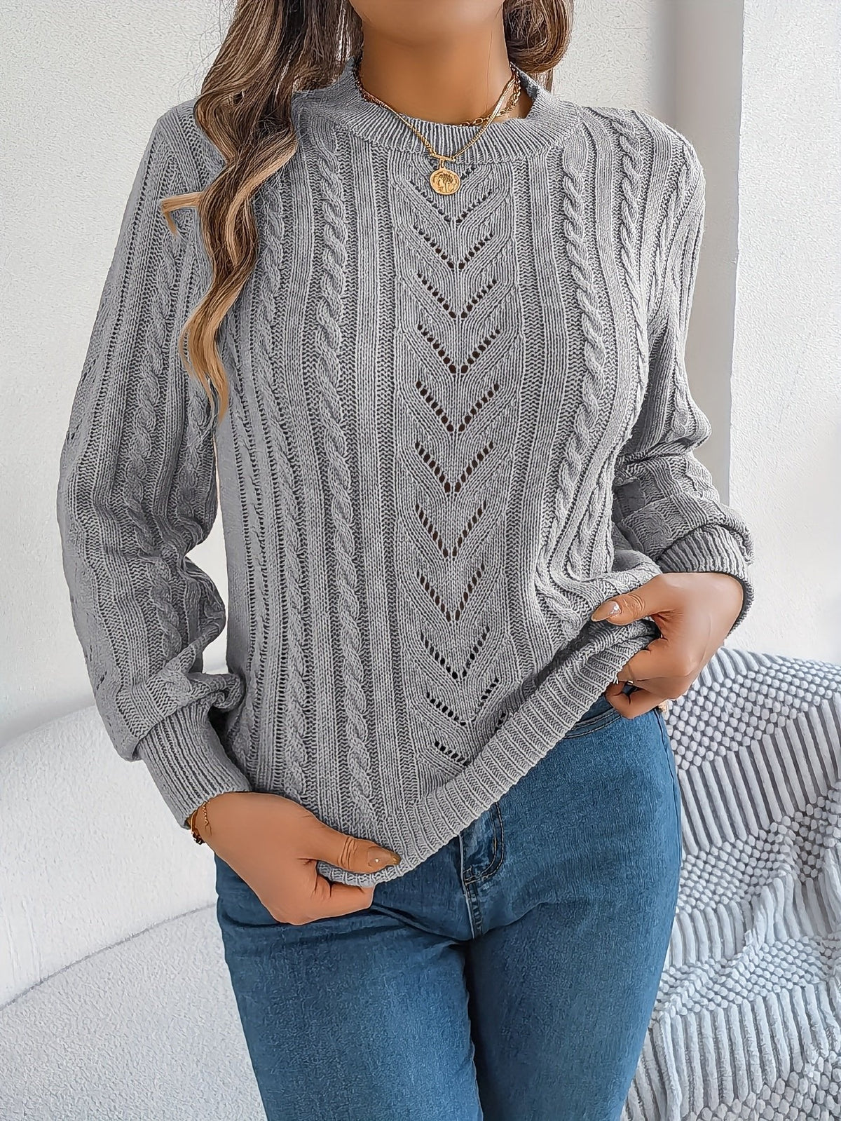 Blythe | Cable-Knit Sweater – Cozy Textured Style for Women