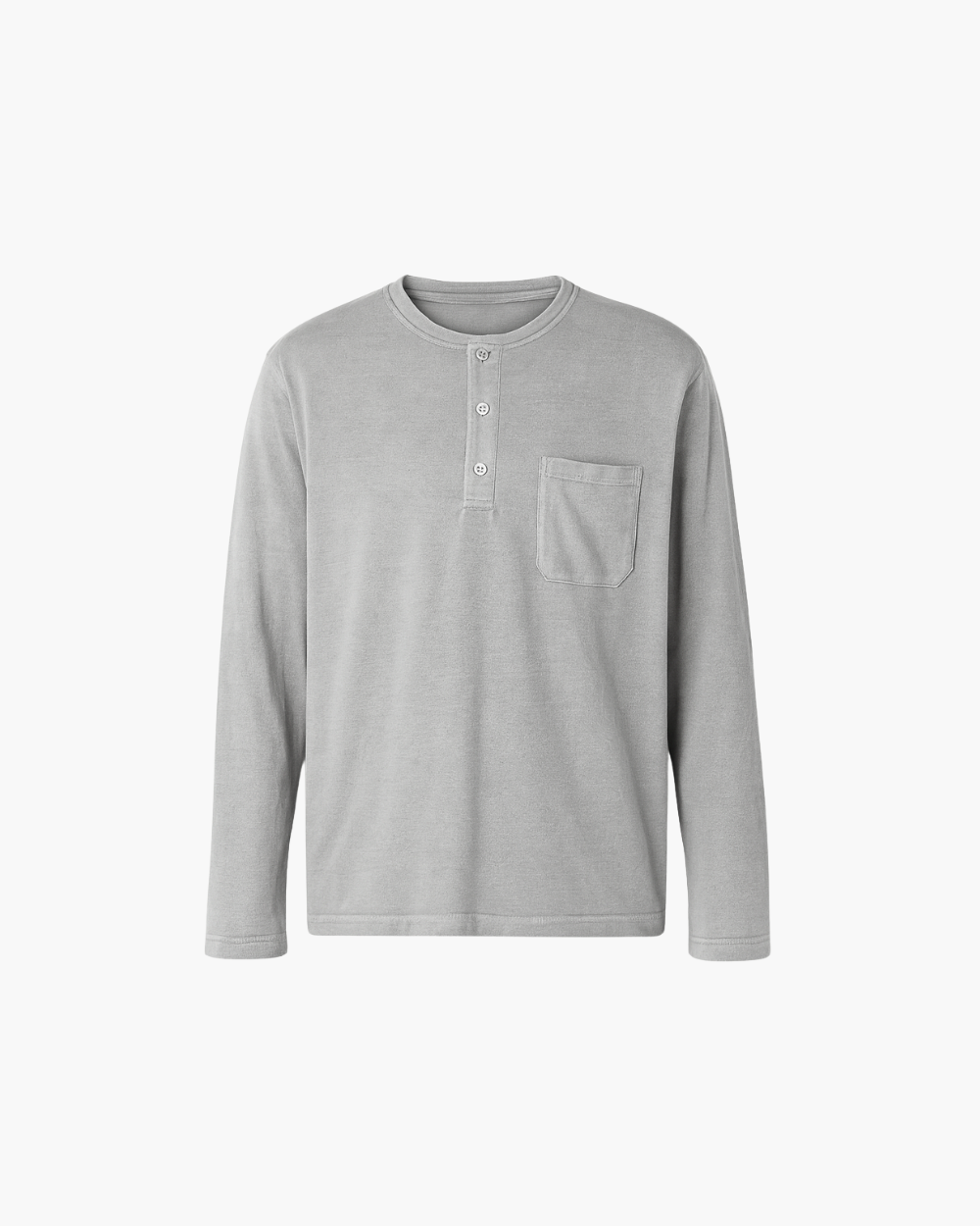 Langarm Henley Shirt mit Brusttasche