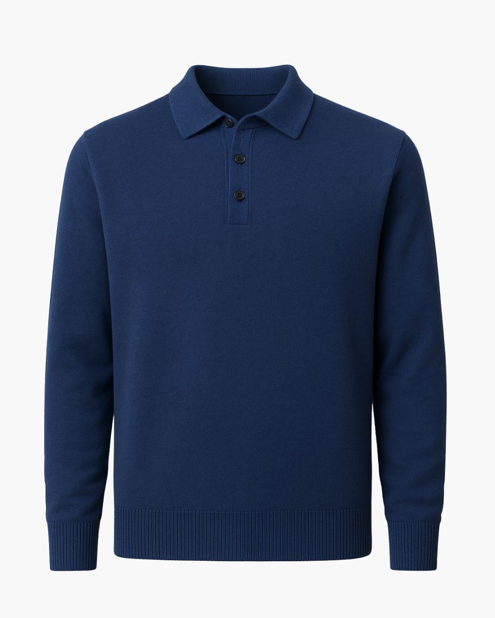 Feinstrick Polo Pullover aus Wolle