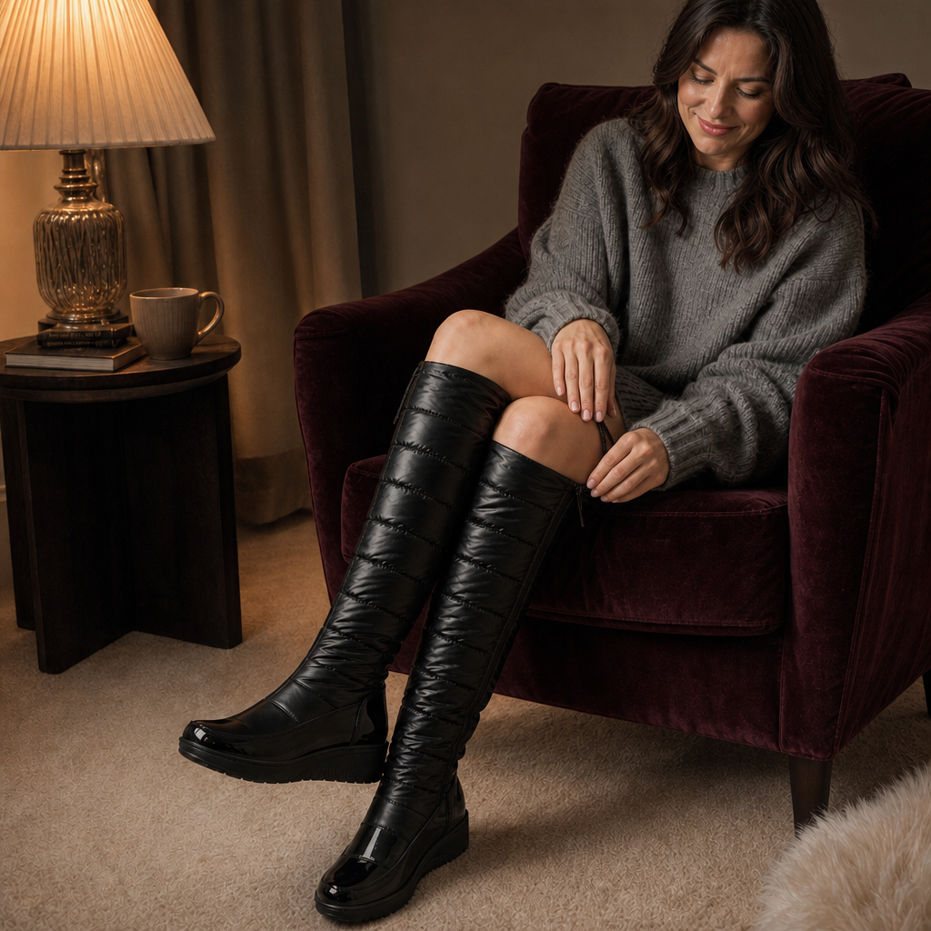 Wearbella | Plush-Lined Over-The-Knee Schnee Boots für warme Beine