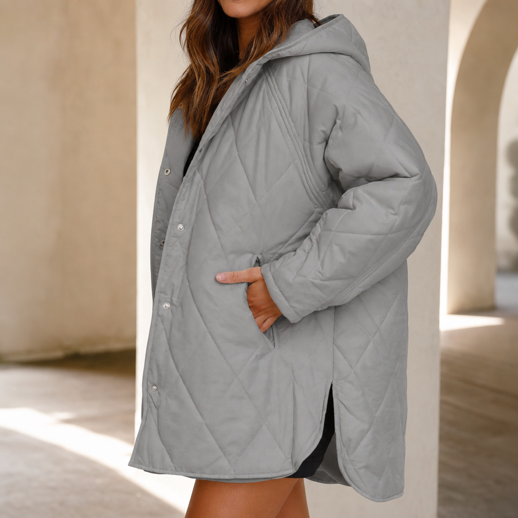 Wearbella | Diamond Quilted Hooded Puffer Jacket – Warm en Tijdloos