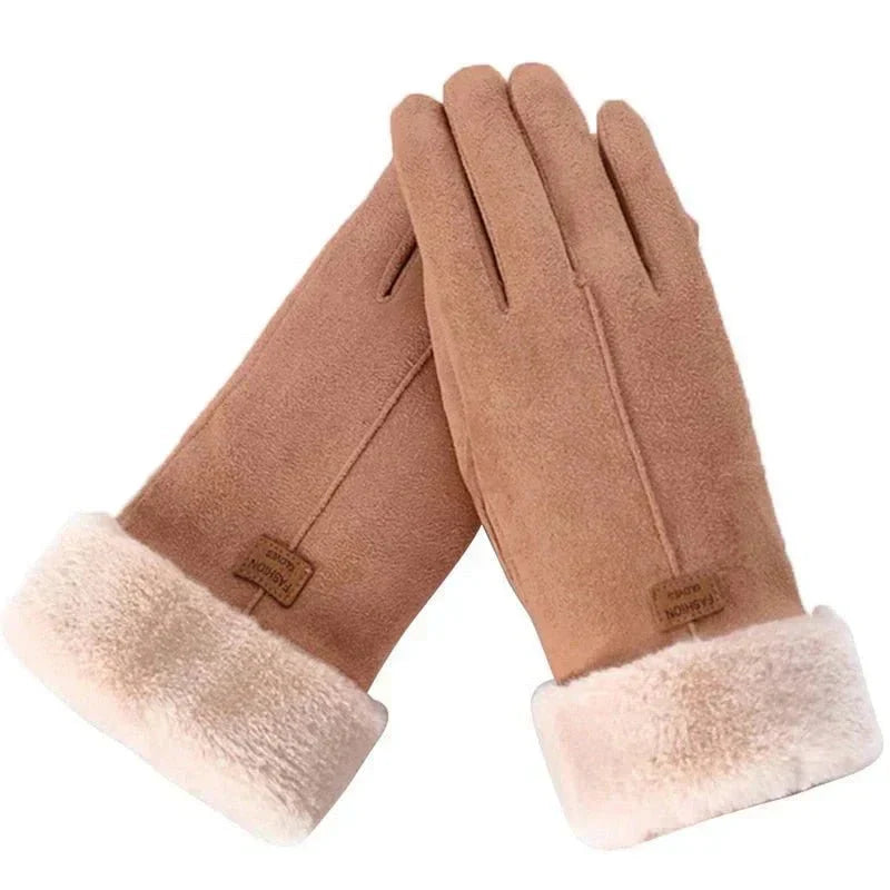 Drune | Luxury Women's Gloves with Faux Fur Trim