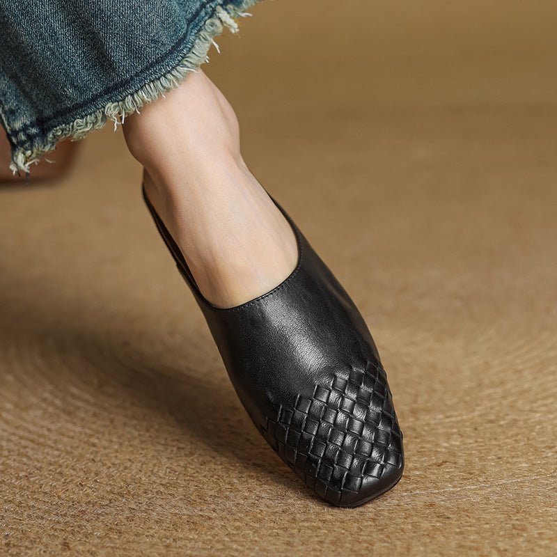 Sienna | Stilvolle und bequeme Slip-On-Pantoletten aus geflochtenem Leder