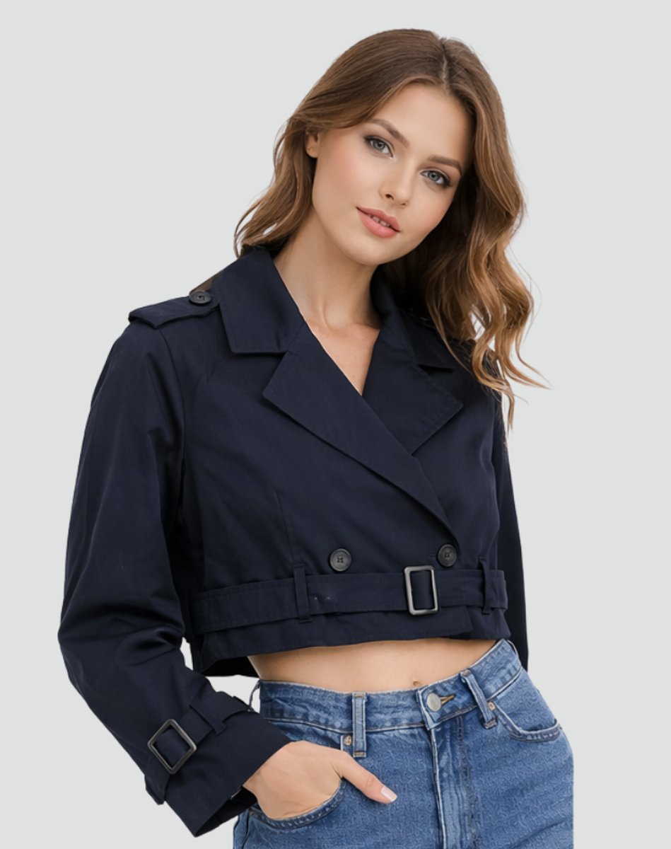 Vanessa | Kurzer und taillierter Damen Trenchcoat