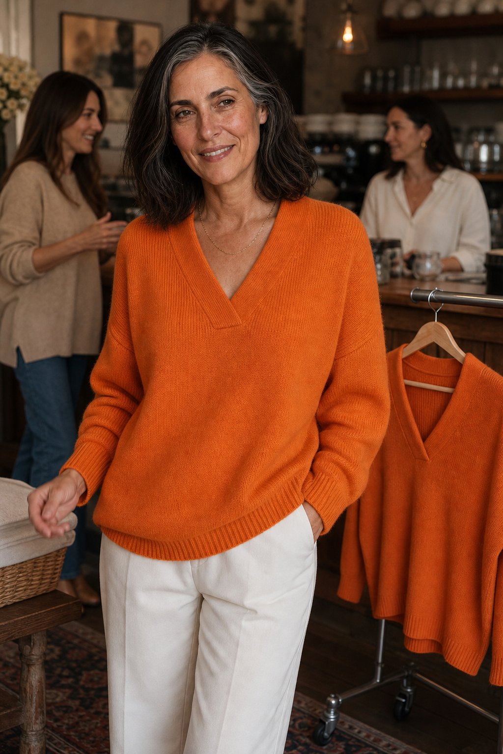 Softline | Ribbed V-Neck Knit Sweater – Casual Comfort for Women