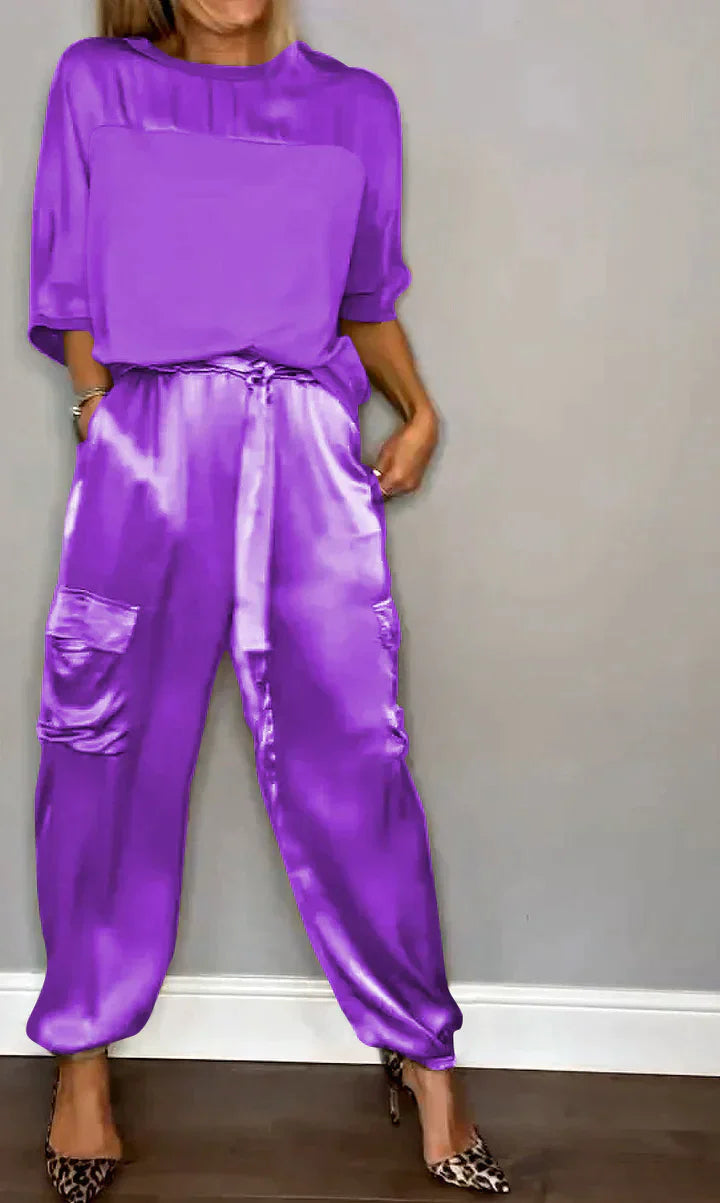 Katharina | Elegantes und luxuriöses Satin Zweiteiler Set