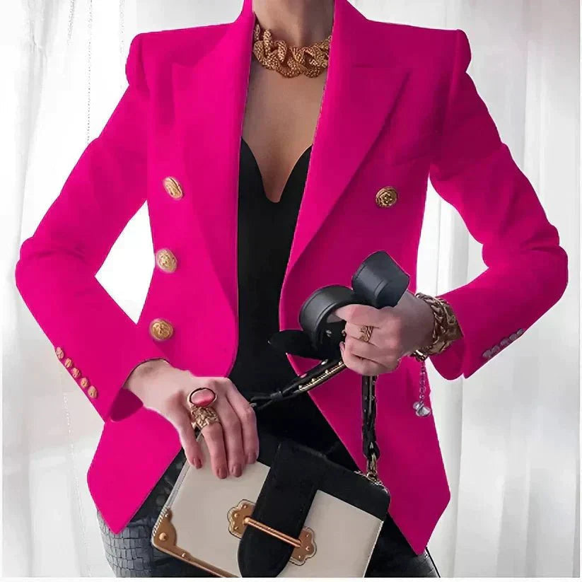 Helene | Eleganter zweireihiger Blazer mit Goldknöpfen