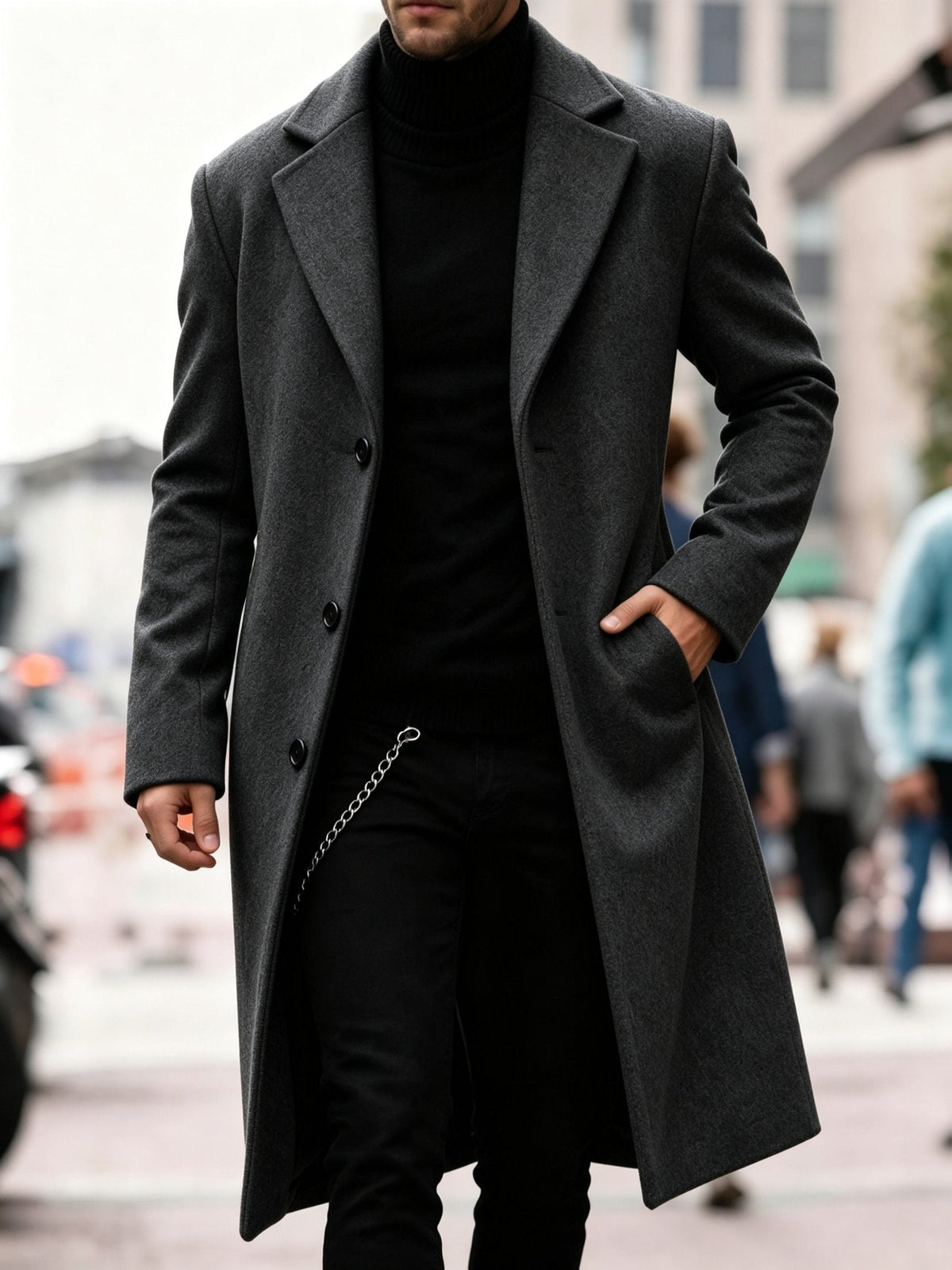 Chandler | Long Trench Coat – Timeless Elegance for Men
