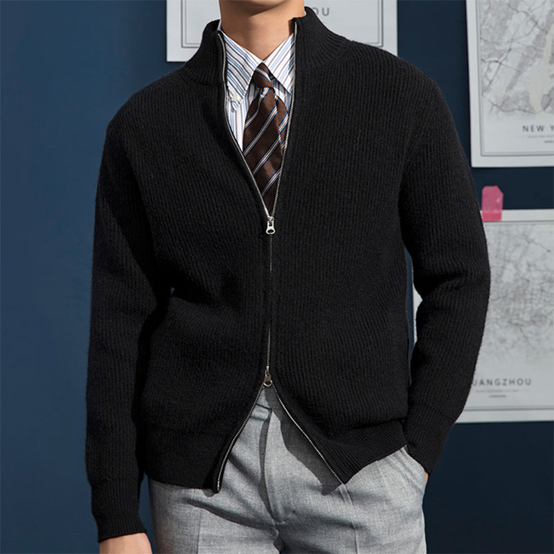 Lucas | Moderner Strickpullover mit durchgehendem Reißverschluss
