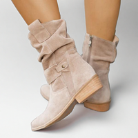 Juliane | Lässige Slouch Stiefeletten mit niedrigem Blockabsatz