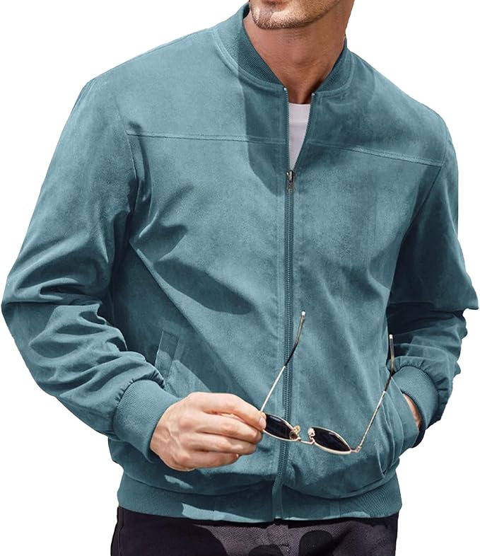 Gerippter Blouson mit Reißverschluss und Stehkragen