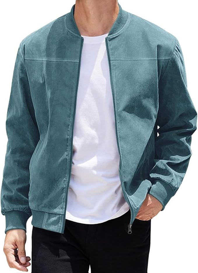 Gerippter Blouson mit Reißverschluss und Stehkragen
