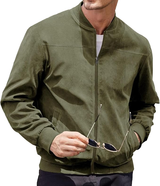 Gerippter Blouson mit Reißverschluss und Stehkragen