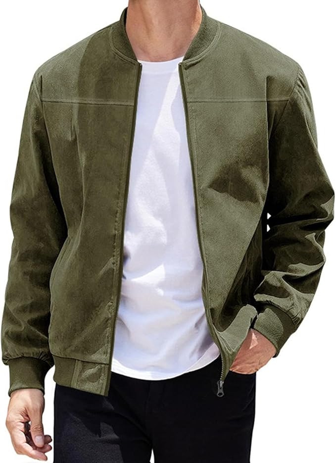 Gerippter Blouson mit Reißverschluss und Stehkragen