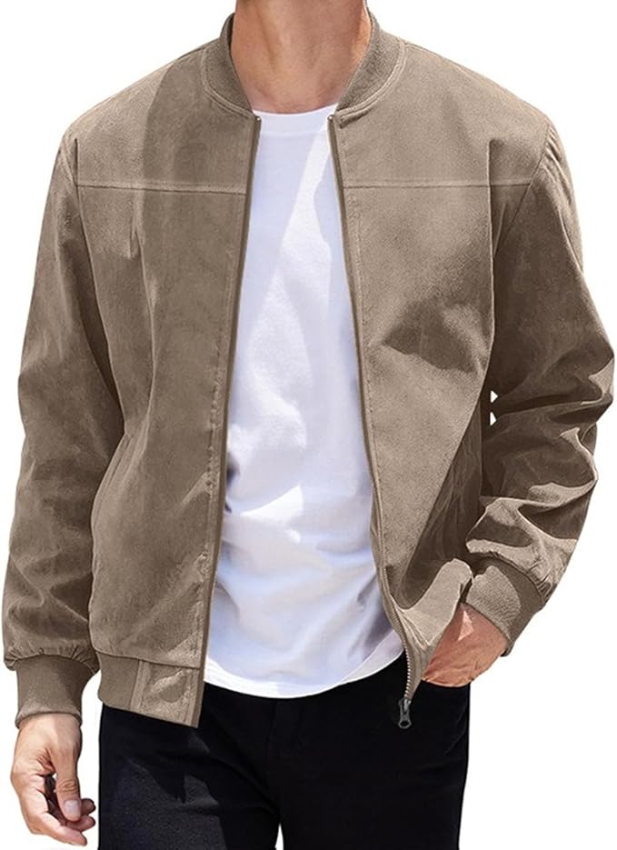 Gerippter Blouson mit Reißverschluss und Stehkragen