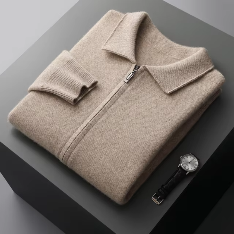 Ethan | Elegante Strickjacke mit Durchgehendem Reißverschluss