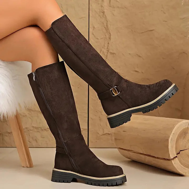 Valeria | Stilvolle Kniehohe Stiefel mit Schnallendetail