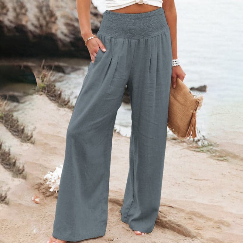 Sophie | Luftige und elegante Leinen Weitbein Hose