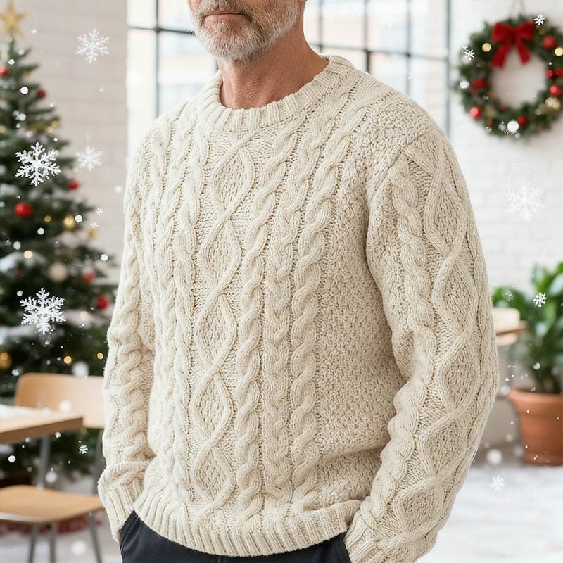 Ellis | Kabelstrick Pullover mit Rundhalsausschnitt