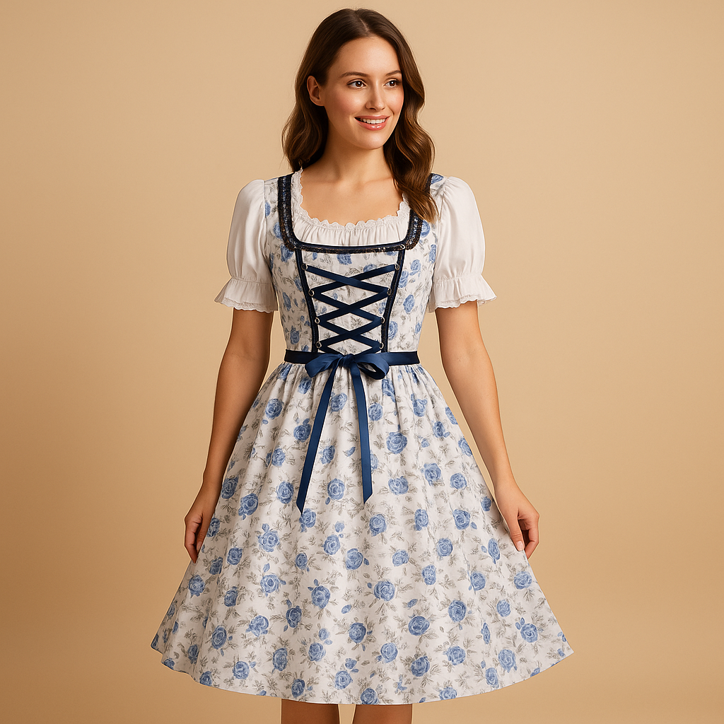 Elena | Traditionelles Oktoberfest  Dirndl Kleid mit Spitzendetails