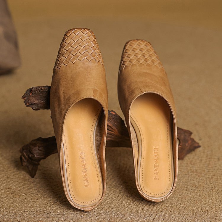 Sienna | Stilvolle und bequeme Slip-On-Pantoletten aus geflochtenem Leder