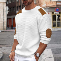 David | Moderner und Bequemer Waffel Strickpullover mit Rundhalsausschnitt