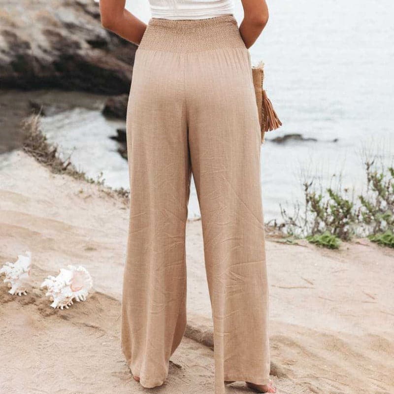 Sophie | Luftige und elegante Leinen Weitbein Hose