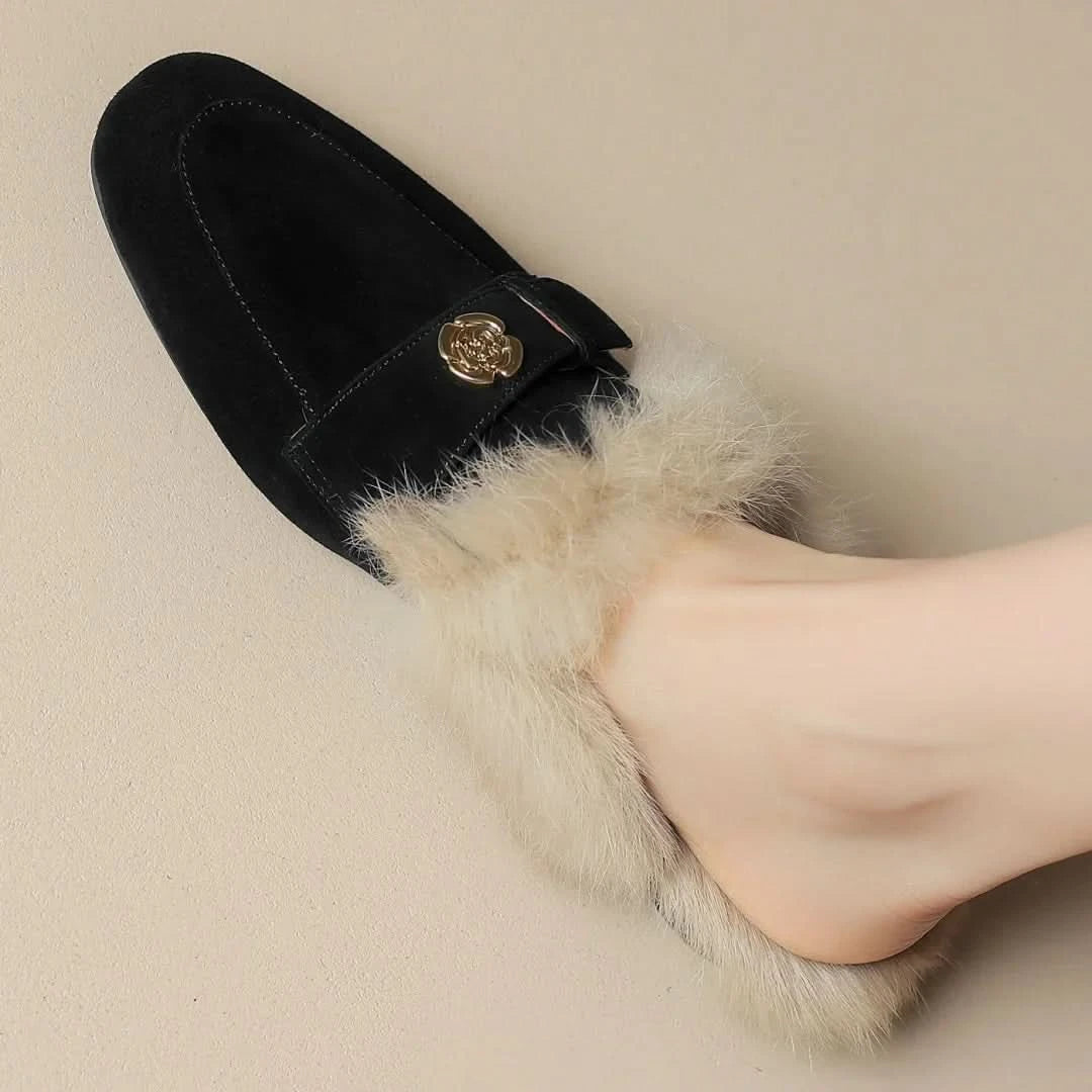 Velora | Shearling Mules – Luxuriöse Struktur für Damen