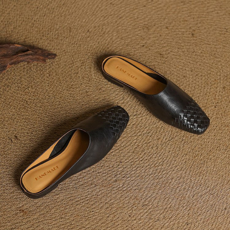 Sienna | Stilvolle und bequeme Slip-On-Pantoletten aus geflochtenem Leder