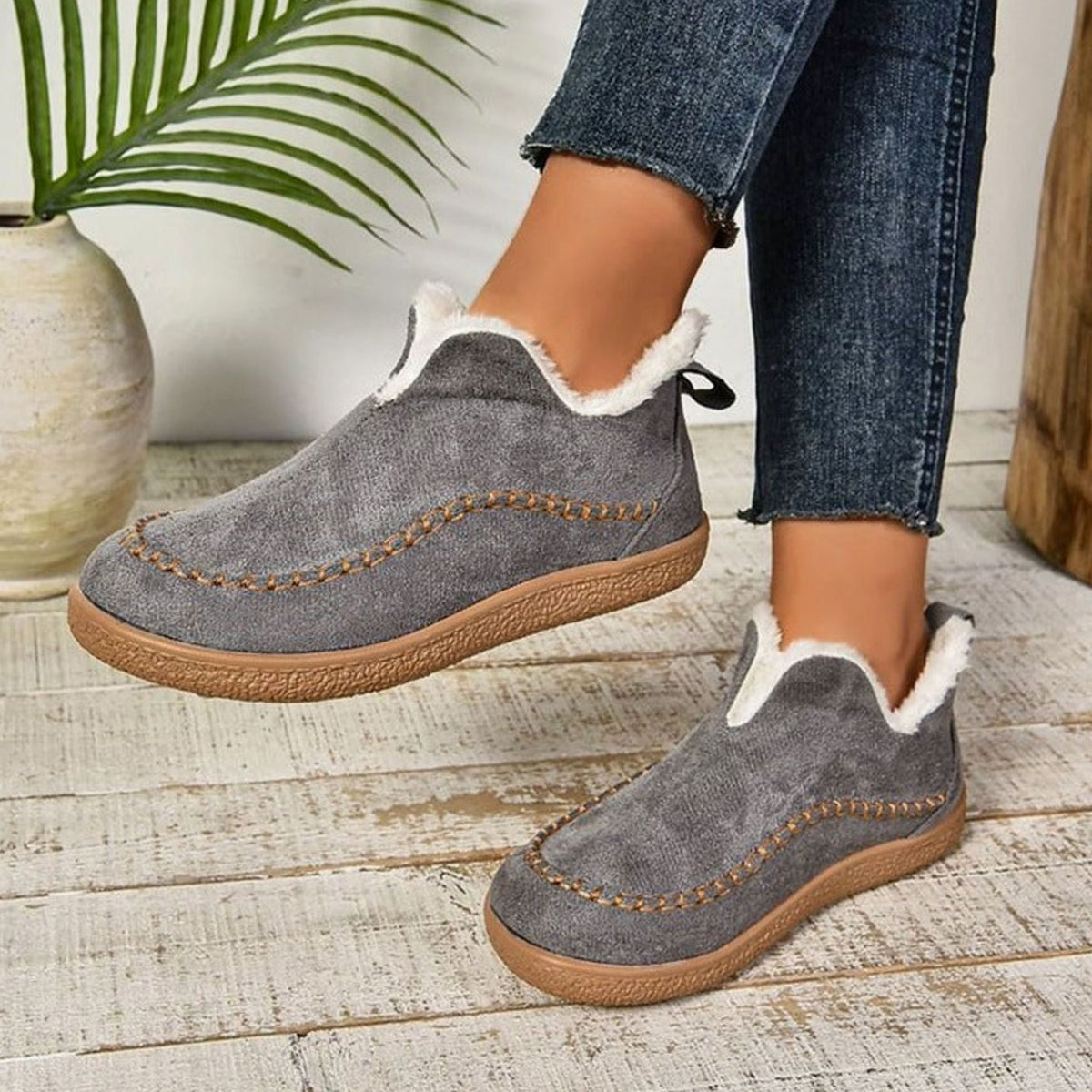 Camila | Suede Moccasin Loafers – Fleece-Lined für Frauen