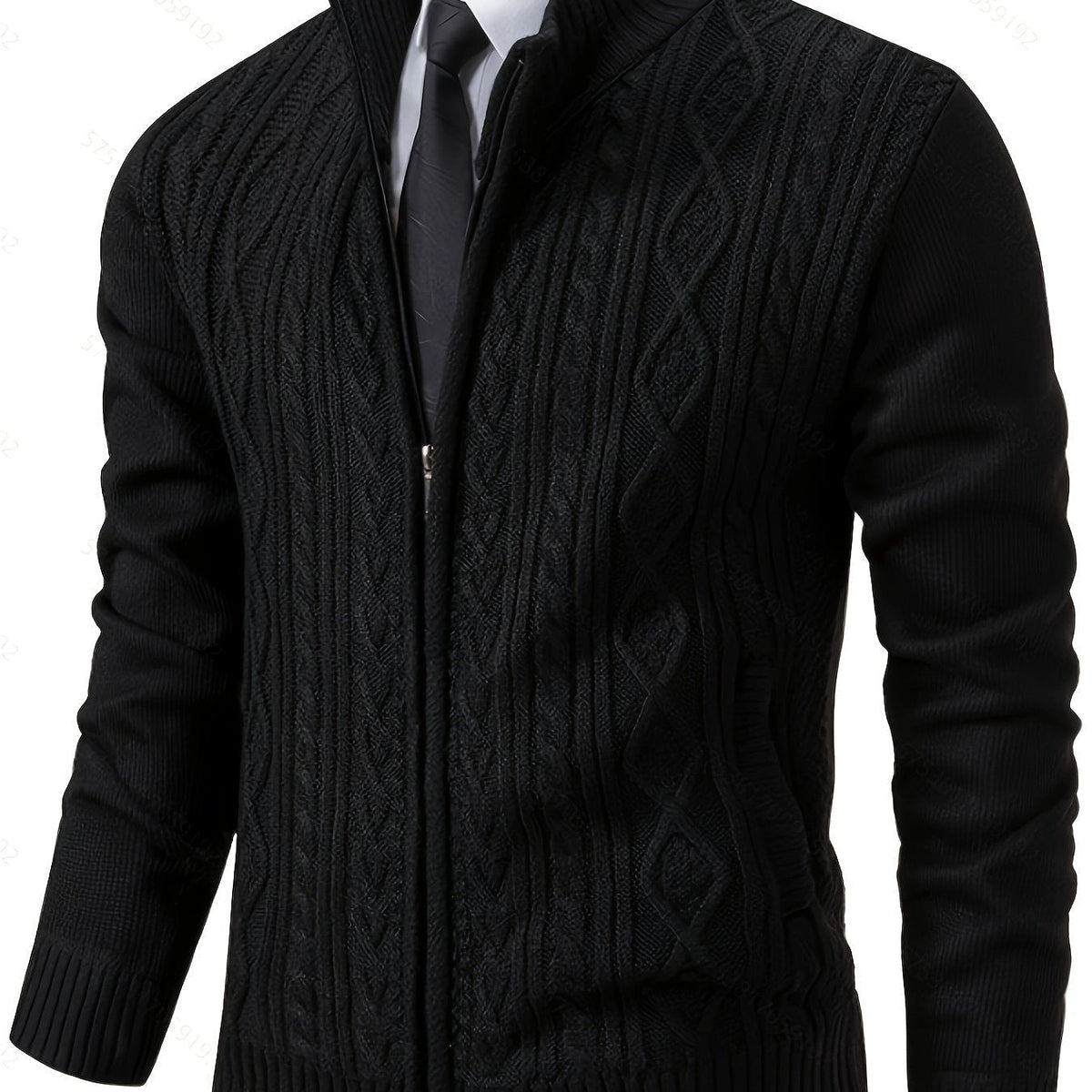 Walter | Full-Zip Cardigan – Textured Design for Men