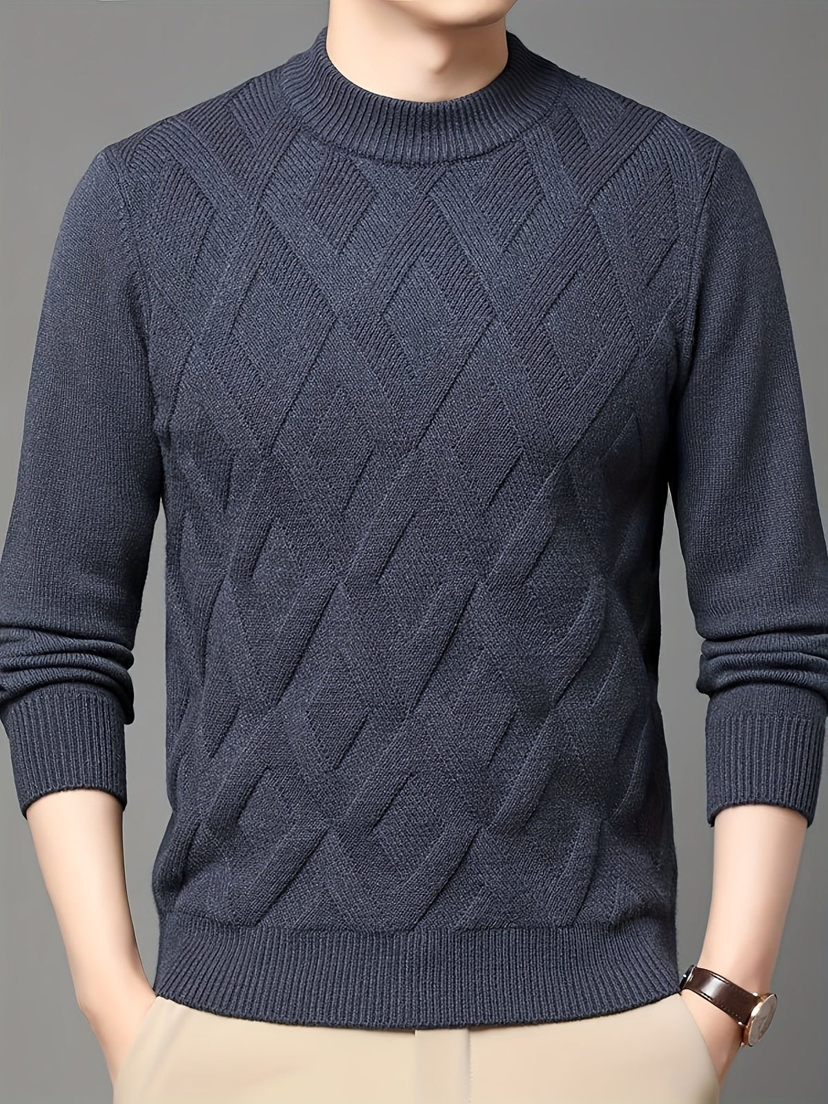 Ellis | Textured Mock-Neck Sweater – Klassisches Design für Herren