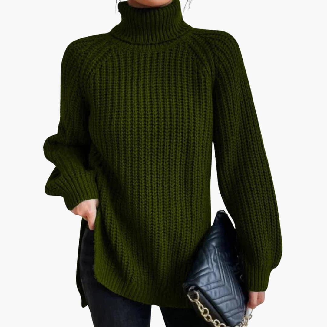 Kara | Knitted Jumper – Oversized Turtleneck Style for Women