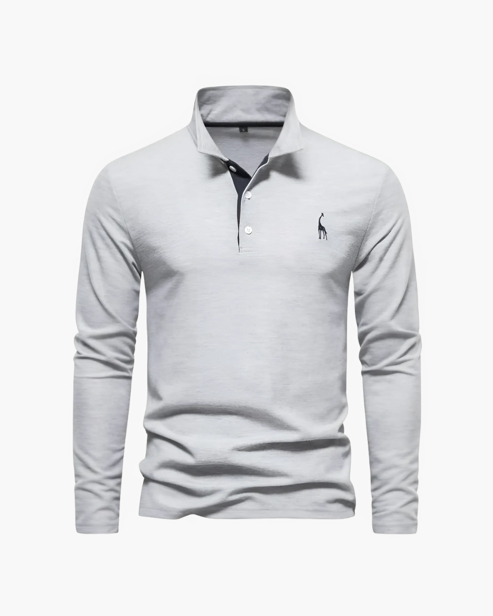 Schlank geschnittenes Langarm Poloshirt mit Kontrastkragen