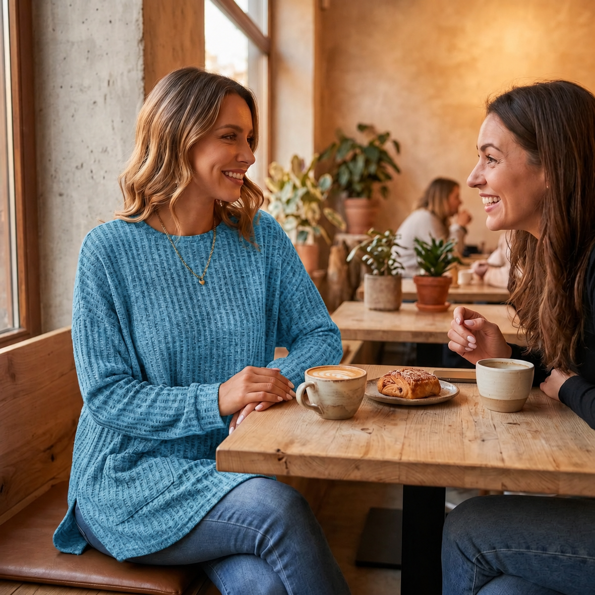 Wovelle | Waffle Knit Oversized Sweater – Casual Fit voor Vrouwen