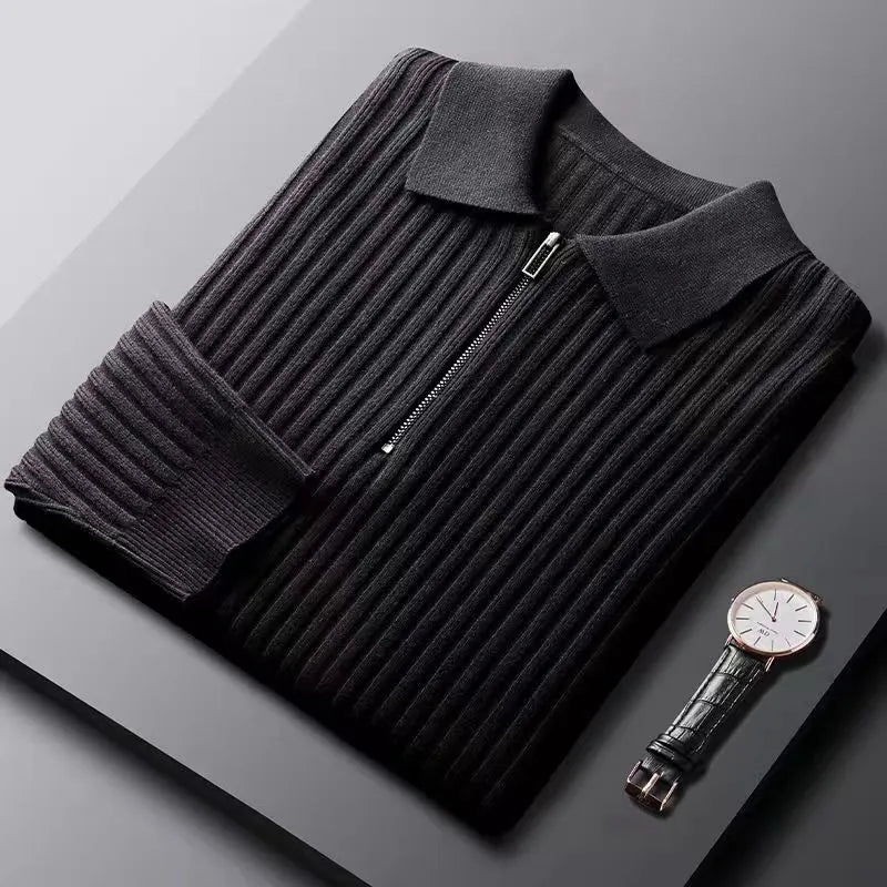 Nordic | Zip Sweater mit gestreiftem Muster für Herren