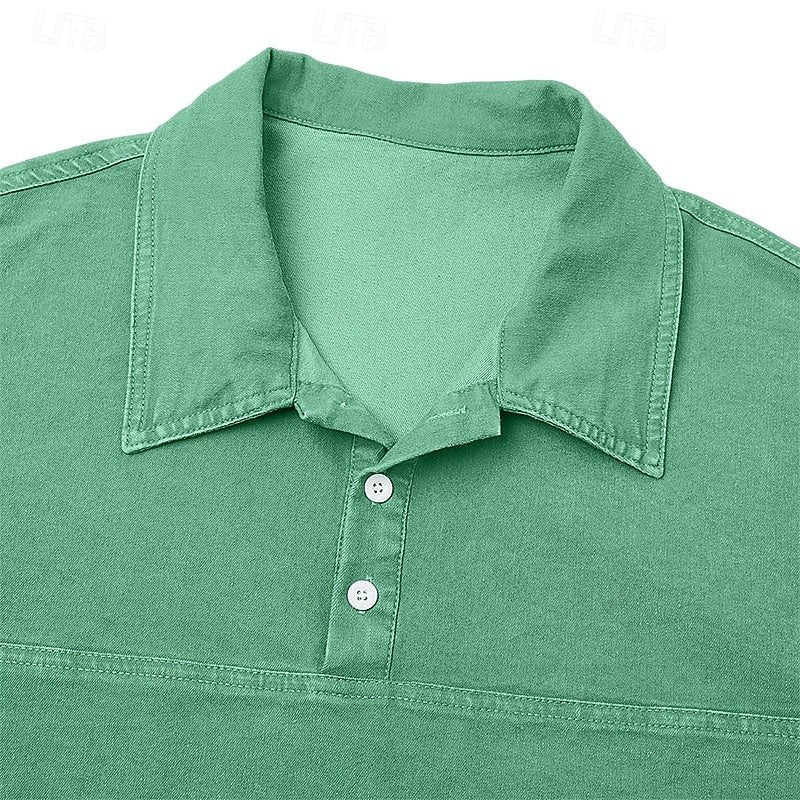 Gabriel | Washed Long Sleeve Polo Shirt für Männer
