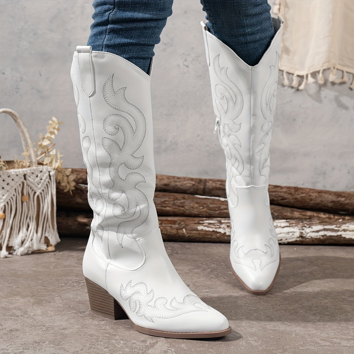 Helena | Klassische Cowboy-Stiefel mit weiter Wade