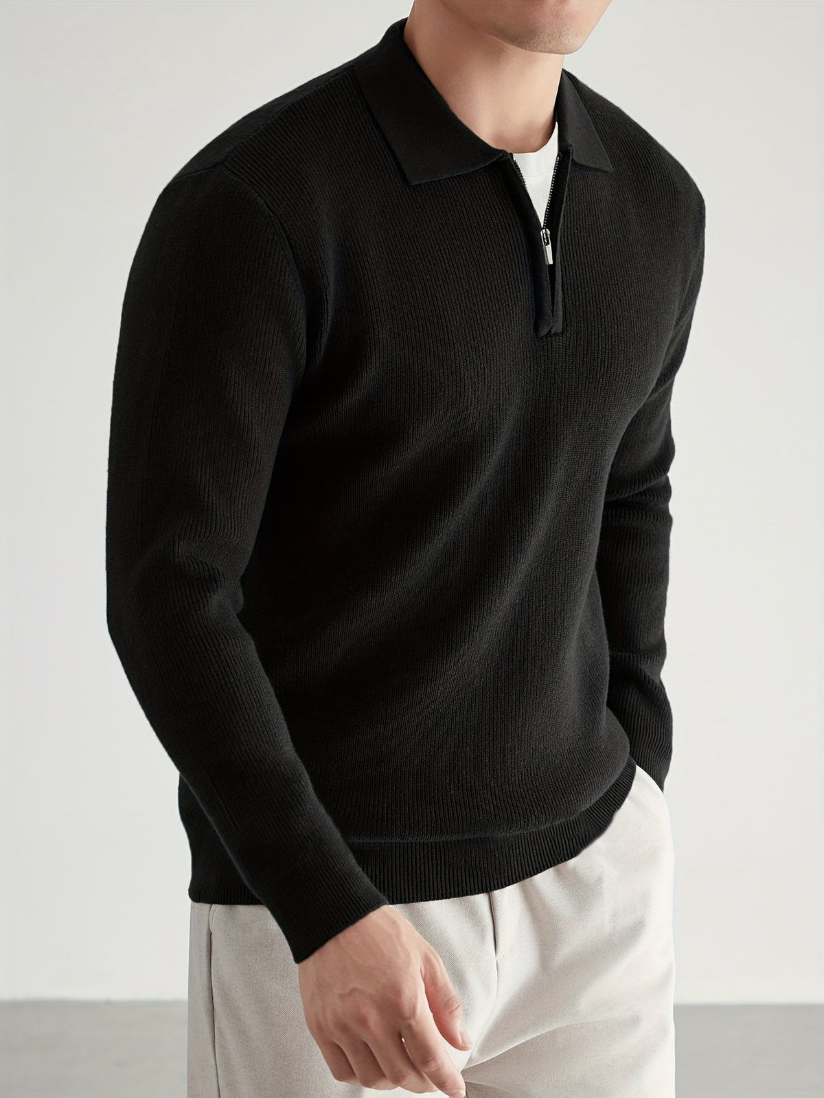 Donovan | Quarter-Zip Polo Sweater for Men – Effortless Style
