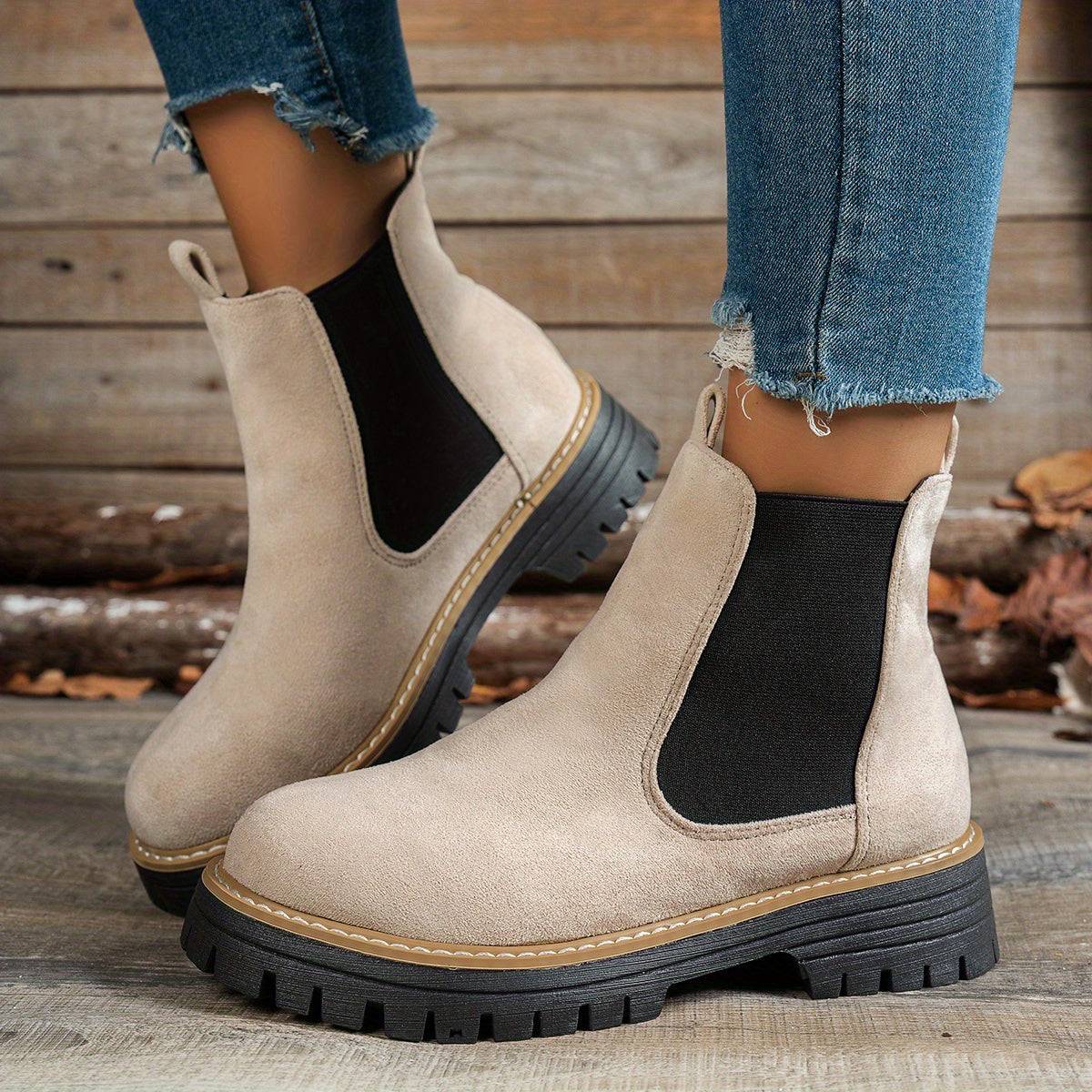 Karolin | Stilvolle und bequeme Chelsea Plateau Stiefeletten