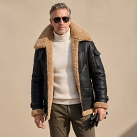 Benjamin | Robuste Und Warme Herren Fliegerjacke Mit Teddyfell