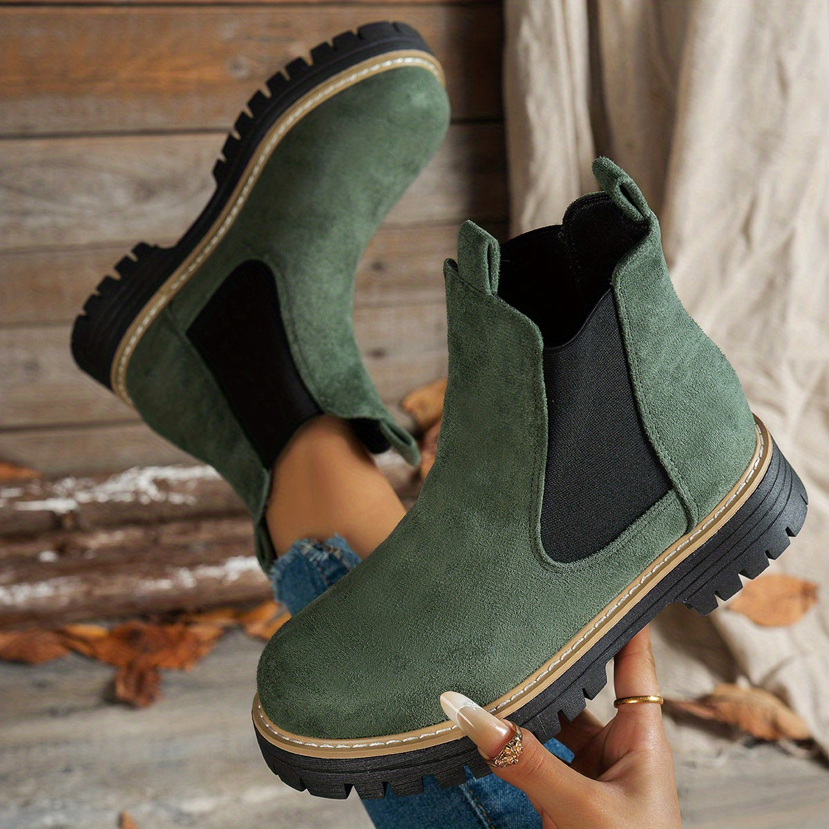 Karolin | Stilvolle und bequeme Chelsea Plateau Stiefeletten