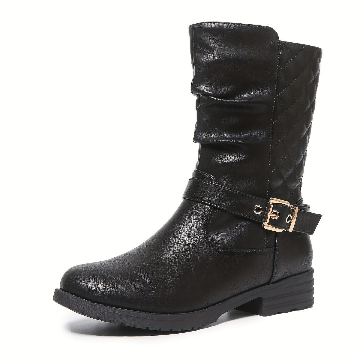 Sophie | Raffinierte Stiefeletten bis zur Wadenmitte mit goldener Schnalle