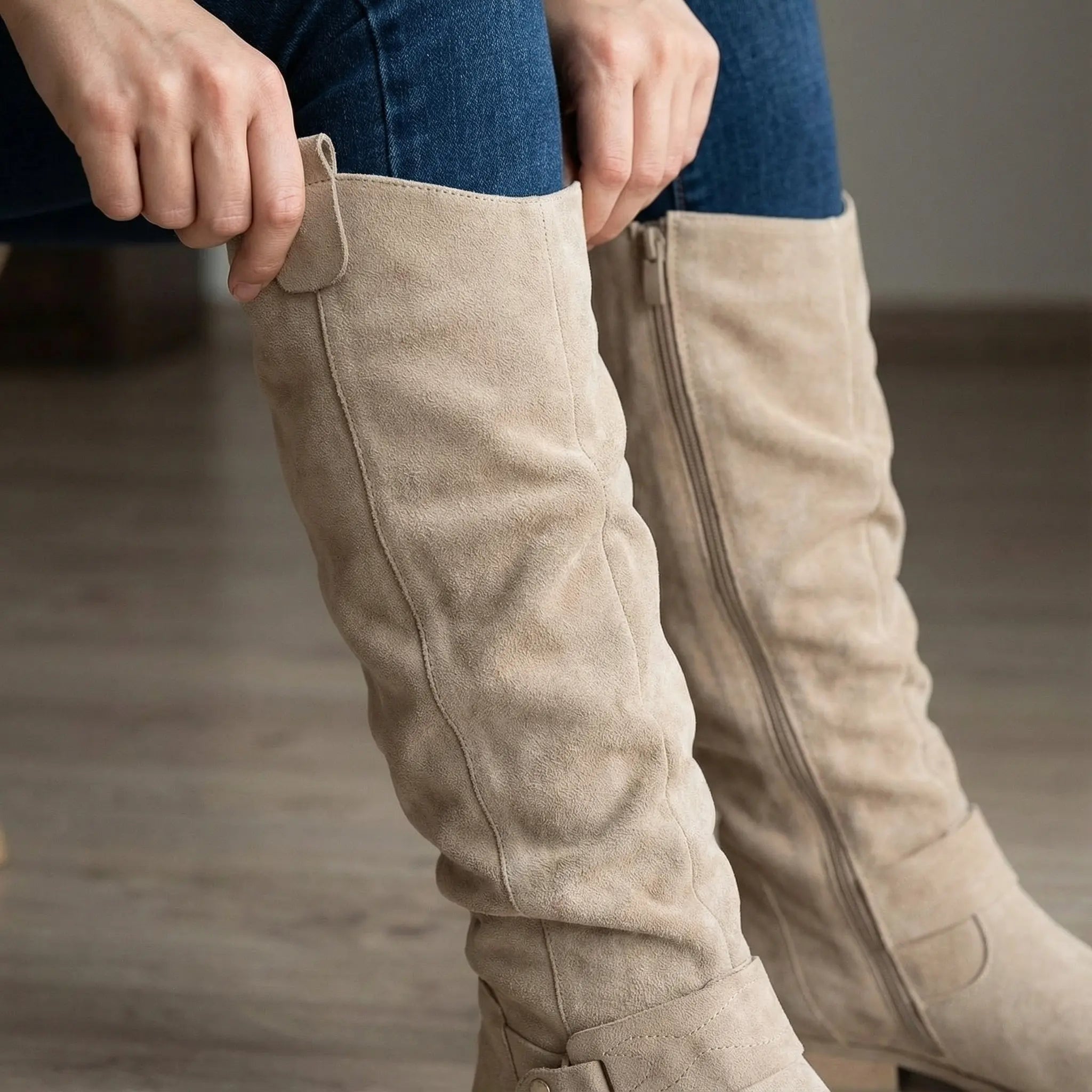 Katrin | Bequeme und elegante Kniehohe Slouch Stiefel